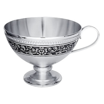 Серебряная чашка «Цветочный орнамент»