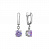 Серебряные серьги с фиолетовым фианитом «Кристальная чистота»