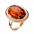 Серебряное кольцо «Золотая осень» с янтарем и позолотой