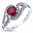 Эксклюзивное серебряное кольцо с фианитом и рубином