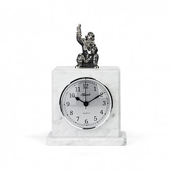 Каминные часы «Время рыбачить» с серебряным декором