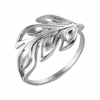 Серебряное кольцо «Веточка» без вставок