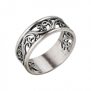 Серебряное кольцо «Кружево» без вставок