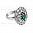 Серебряное кольцо "Изумруд" с фианитами