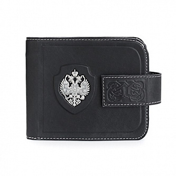 Кожаный бумажник «Империя» с серебряным декором