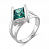 Серебряное кольцо «Грани» с зеленым фианитом