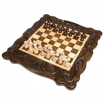 Резные шахматы и нарды «Корона»