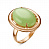 Серебряное кольцо «Ундина» с нефритом и золочением
