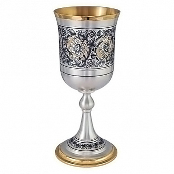 Серебряный бокал с позолотой «Цветение»