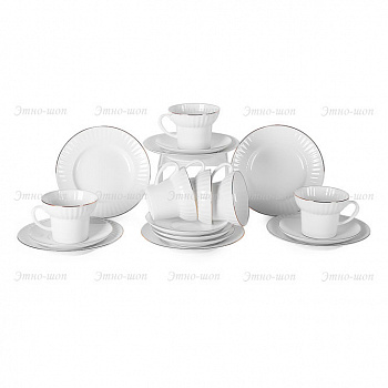 Фарфоровый чайный набор «Золотой кантик»