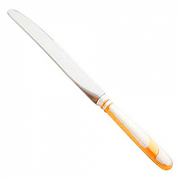 Серебряный нож столовый «Метелица» с позолотой