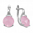 Серебряные серьги с розовым кварцем «Изящество»
