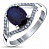 Серебряное кольцо с фианитом и сапфиром «Божественный взор»