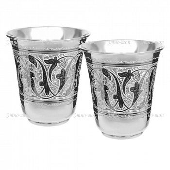 Набор из двух серебряных стаканов «Флора»