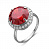 Серебряное кольцо с красным фианитом «Колдунья»