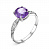 Серебряное кольцо с фиолетовым фианитом «Невея»