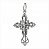 Серебряная подвеска «Крестик» с резным узором