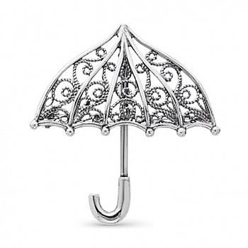 Серебряная брошь «Зонтик»