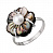 Серебряное кольцо «Аленький цветочек»  с жемчугом