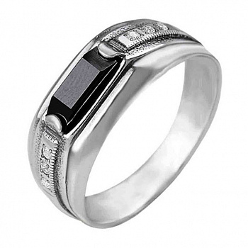 Серебряное кольцо «Рыцарь» с фианитом