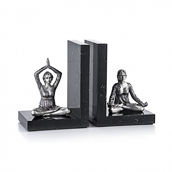 Книжные упоры «Медитация» с серебряным декором