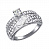 Серебряное кольцо  с эмалью и россыпью фианитов