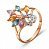 Серебряное кольцо «Дерево жизни» с фианитами и позолотой для женщин