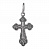 Серебряная подвеска в виде креста с орнаментом