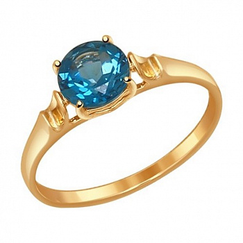 Золотое кольцо «Нежность» с топазом