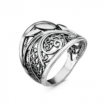 Серебряное кольцо «Лебедь»