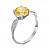 Серебряное кольцо с желтым фианитом «Невея»