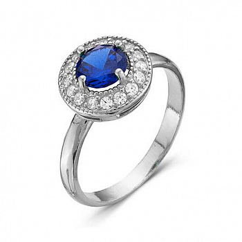 Серебряное кольцо «Марокко» со шпинелью синего цвета