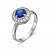 Серебряное кольцо «Марокко» со шпинелью синего цвета