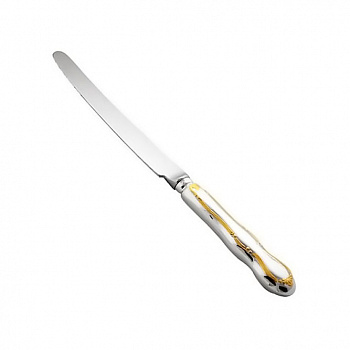 Серебряный столовый нож с позолотой «Вензель»