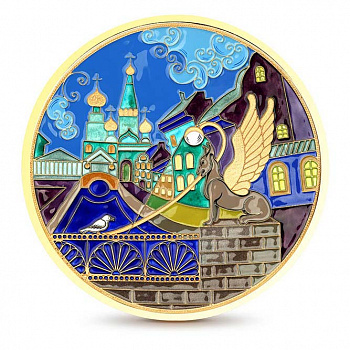 Серебряная декоративная тарелка «Банковский мост»