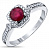 Серебряное кольцо с рубином и фианитом «Звездный блеск»