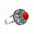 Серебряное кольцо с красным кораллом