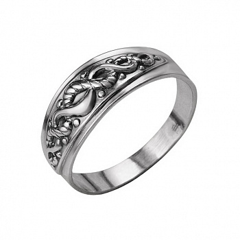 Серебряное кольцо с вьющимся узором