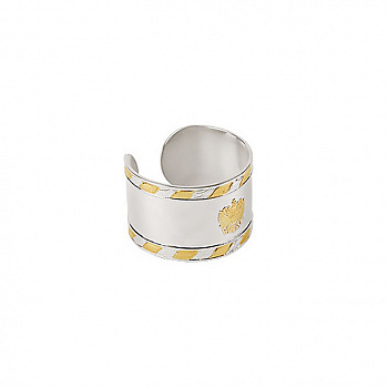 Серебряное кольцо для салфеток с позолотой «Государственное»