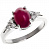 Серебряное кольцо с рубином и фианитом «Изящность»