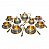Серебряный чайный набор с позолотой «Идиллия»