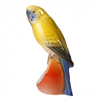 Фарфоровая скульптура «Волнистый попугайчик Яшка»