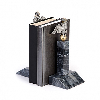 Книжные упоры «Державные» с серебряным декором