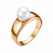 Серебряное кольцо «Образ» с жемчугом и позолотой