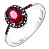 Серебряное кольцо с рубином «Элегантность»