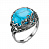 Серебряное кольцо «Лазурное небо» с бирюзой