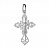Серебряная подвеска «Крестик» с резным узором без вставок