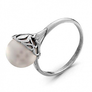 Серебряное кольцо с жемчугом «Дымка»