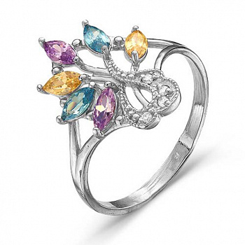 Серебряное кольцо «Дерево жизни» с фианитами для женщин