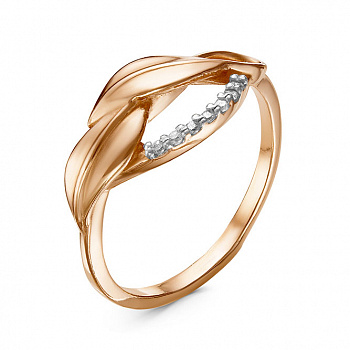 Серебряное кольцо «Прелесть» с фианитами и позолотой